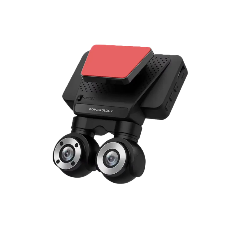 Powerology Dual Lens Dash Camera - Black