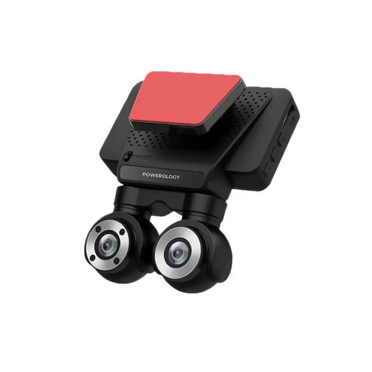 Powerology Dual Lens Dash Camera - Black