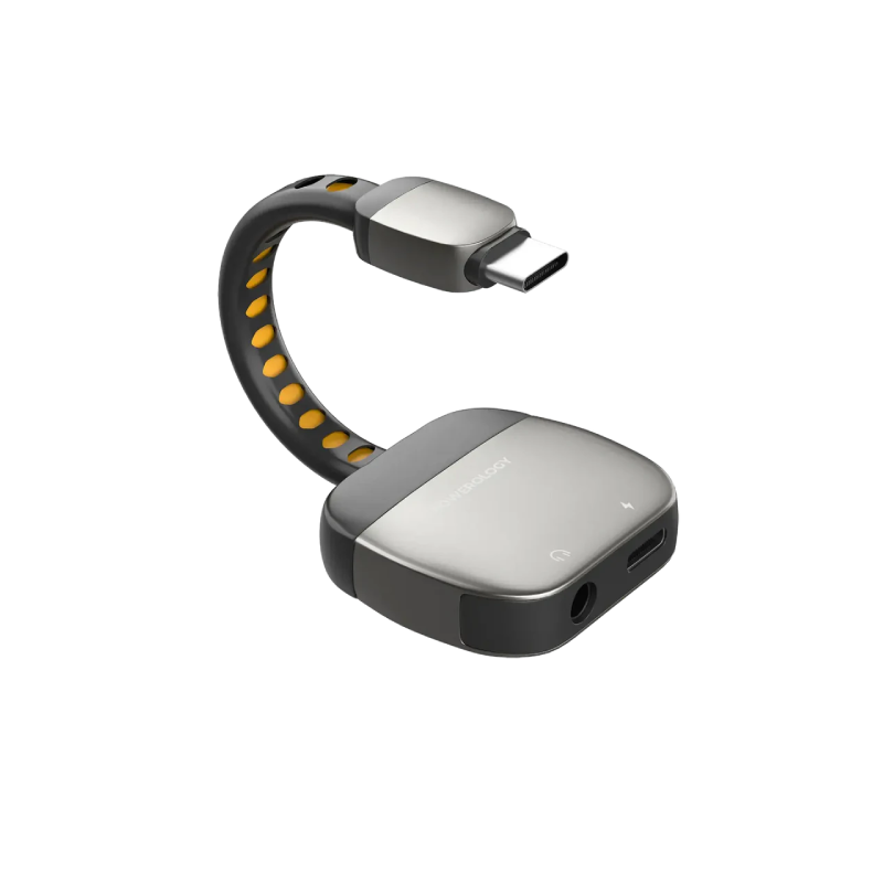 Powerology 2-IN-1 Adapter Type-C to 3.5mm AUX - Gray