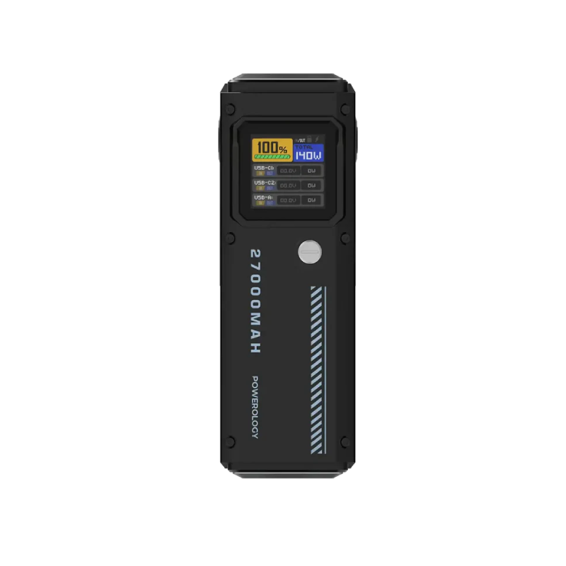Powerology 27000mAh Smart Display Power Bank – Black