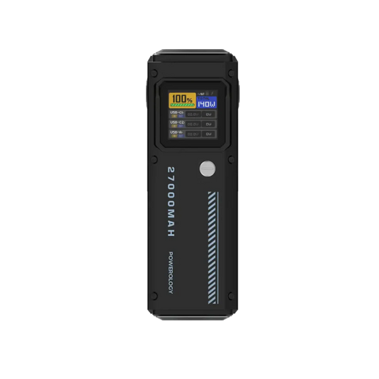 Powerology 27000mAh Smart Display Power Bank – Black