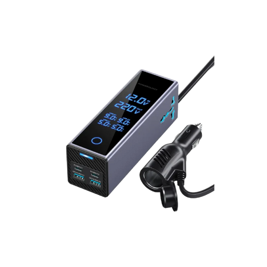 Powerology 2×AC Socket Car Power Inverter - Gray