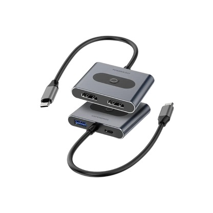 باورولوجي موزع USB-C متعدد الوظائف 4 في 1 - رمادي
