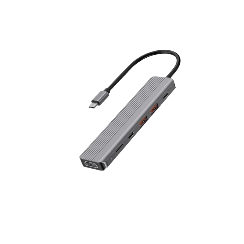 موصل يو اس بي سي Powerology 6 في 1 فائق النحافة بدقة 4K ومنفذ HDMI