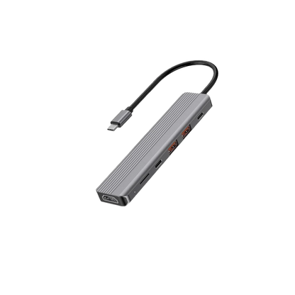 Powerology 6-in-1 Slim 4K HDMI USB-C Hub