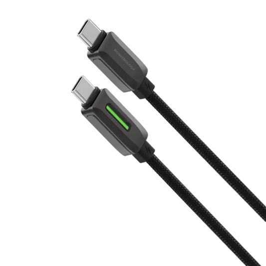Powerology 60W Braided USB-C to USB-C Cable - Black