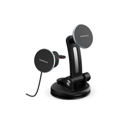 Powerology Airwave Magnetic Wireless Car Charger - Gray