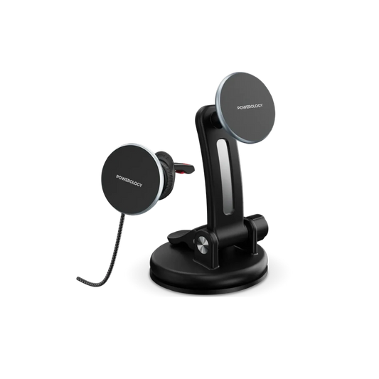 Powerology Airwave Magnetic Wireless Car Charger - Gray