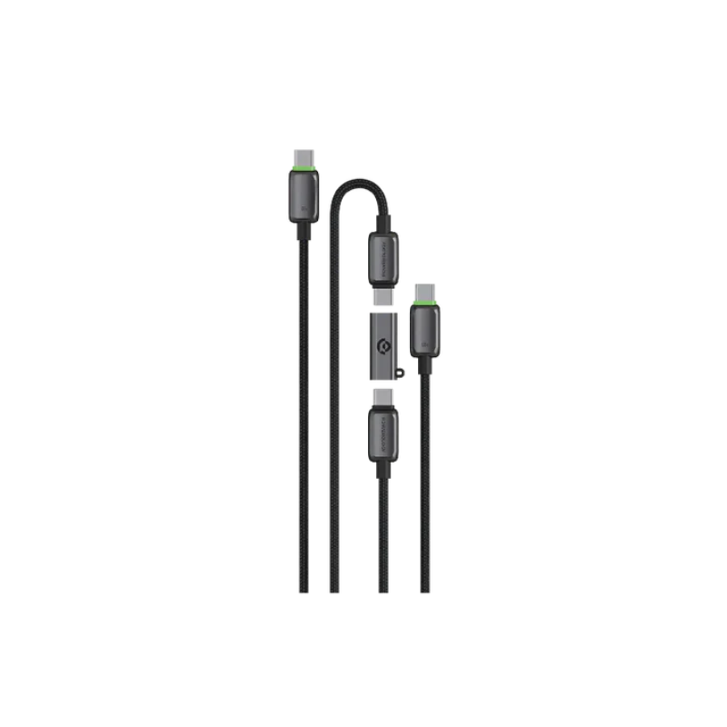 باورولوجي كيبلات أرجوس مزدوجة USB-C مع موصل - رمادي