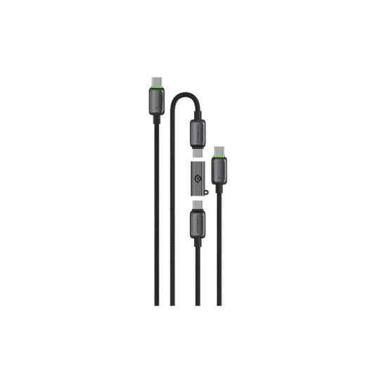 Powerology Argos Dual USB-C Cables with Connector - Grey