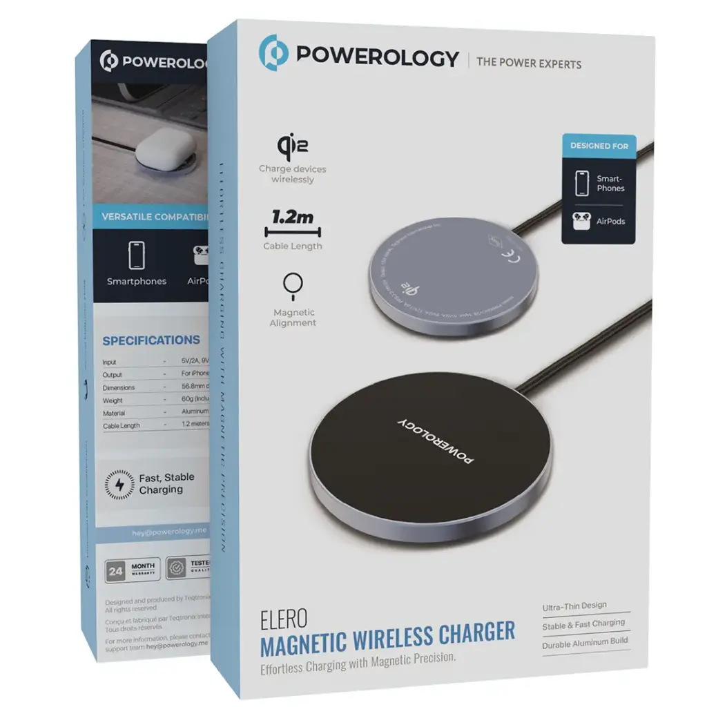 Powerology Elero Magnetic Wireless Charger - Gray