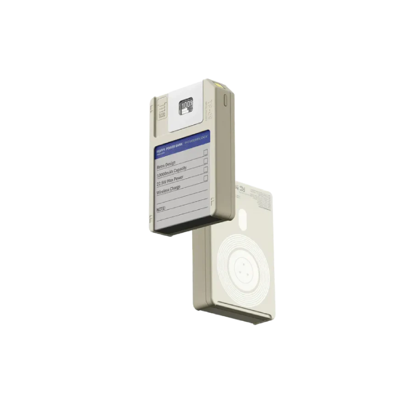 Powerology Floppydisk Retro 10000mAh MagSafe Power bank - White