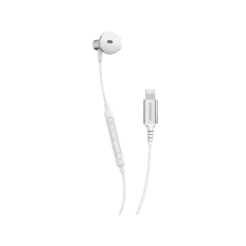 Powerology Lightning Mono Earphone for iPhone and iPad - White