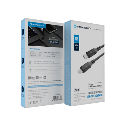 Powerology Power Sync Weave USB-C to Lightning PD 30W