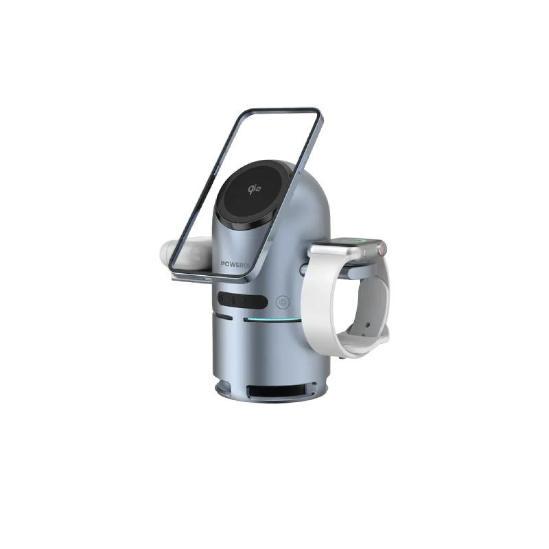 Powerology Qi2 Speaker Charge Station - Gray