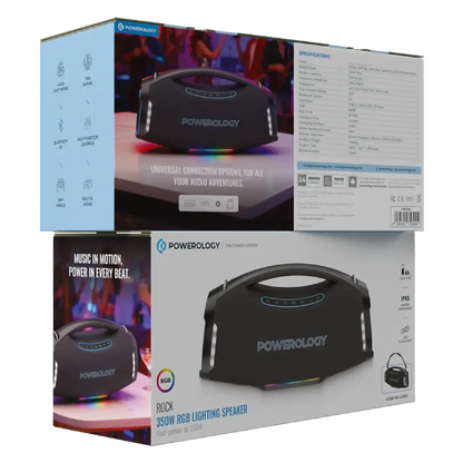 Powerology Rock 350W RGB Lighting Speaker - Black