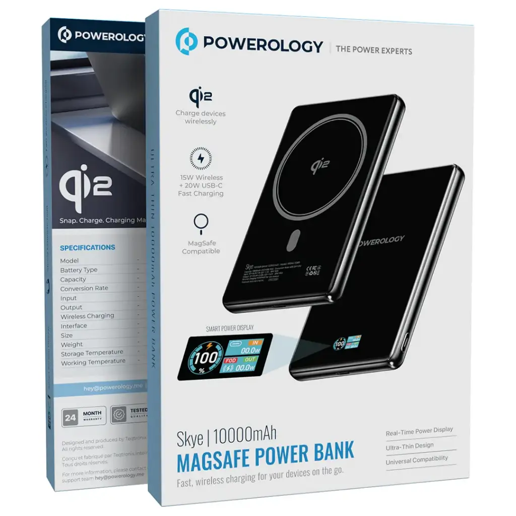 Powerology Skye 10000mAh MagSafe Power Bank - Black