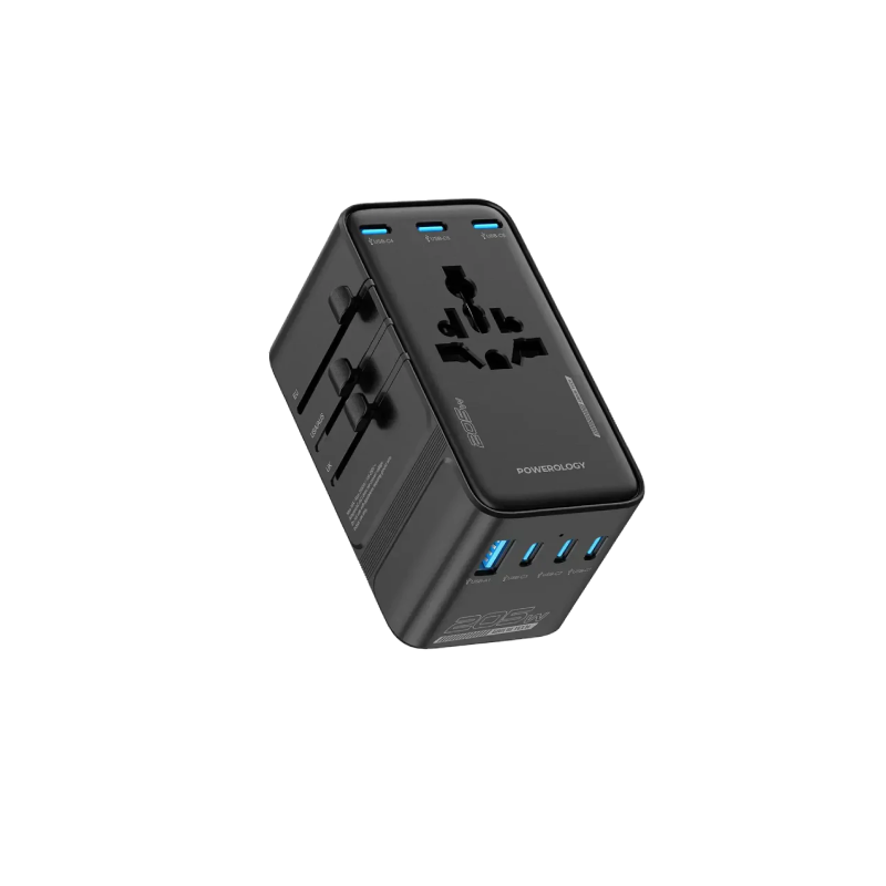 Powerology Spetrova GaN Multi-Port Universal Adapter - Black