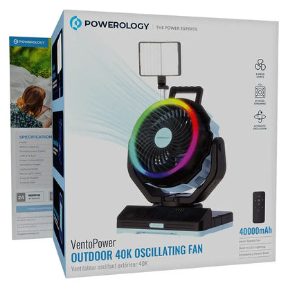 مروحة Powerology VentoPower الخارجية المتذبذبة 40 ألف - أزرق/أسود