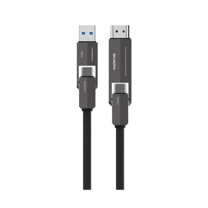 Powerology Vion 4-In-1 Charging & Data Transfer Cable - Black