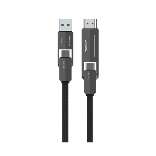 Powerology Vion 4-In-1 Charging & Data Transfer Cable - Black