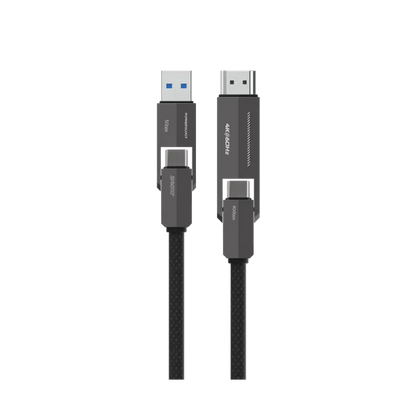 Powerology Vion 4-In-1 Charging & Data Transfer Cable - Black