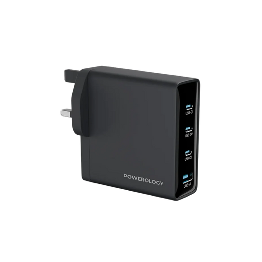 Powerology Volt-X 140W Multi-Port Gan Adapter - Black