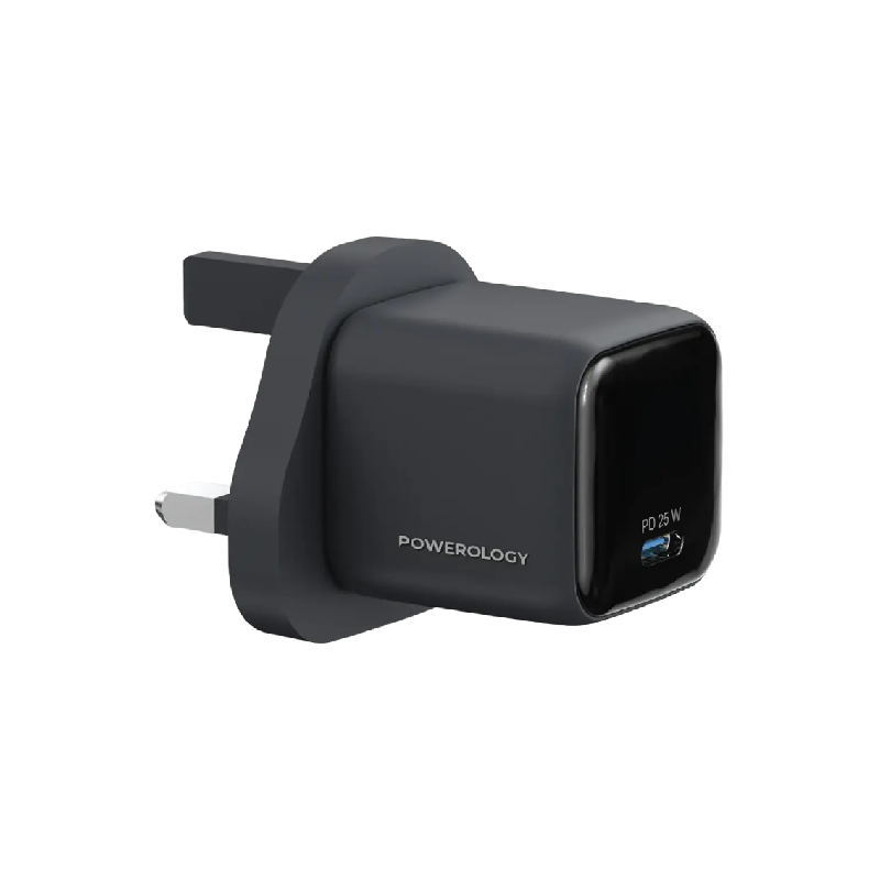Powerology Volt-X 25W Mini Gan Wall Charger - Black