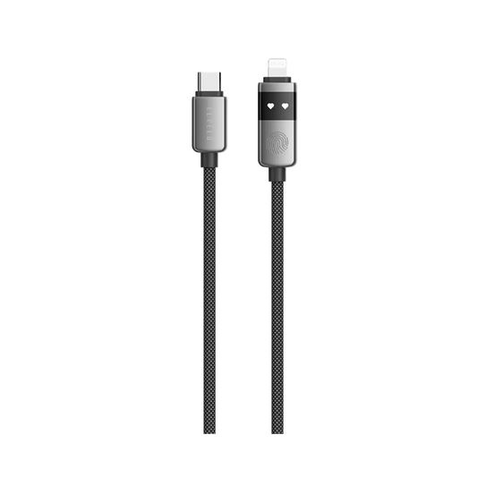 كابل Levelo Auge من Type-C إلى Lightning، بقوة 27 واط وطول 1 متر، بتصميم مجدول.