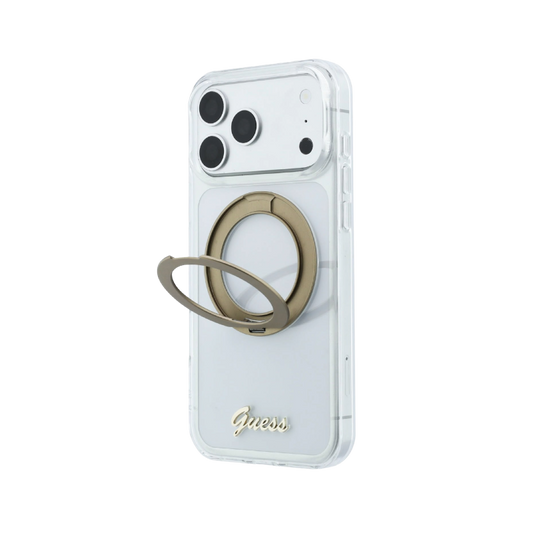The Guess Magnetic Ring Stand Clear Case