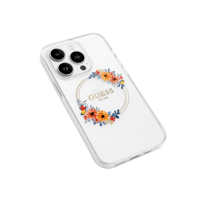 The Guess Floral MagSafe Case for iPhone 17 Pro