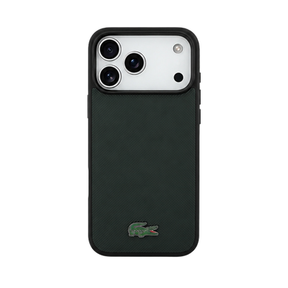 LACOSTE DARK GREEN TEXTURED PHONE CASE
