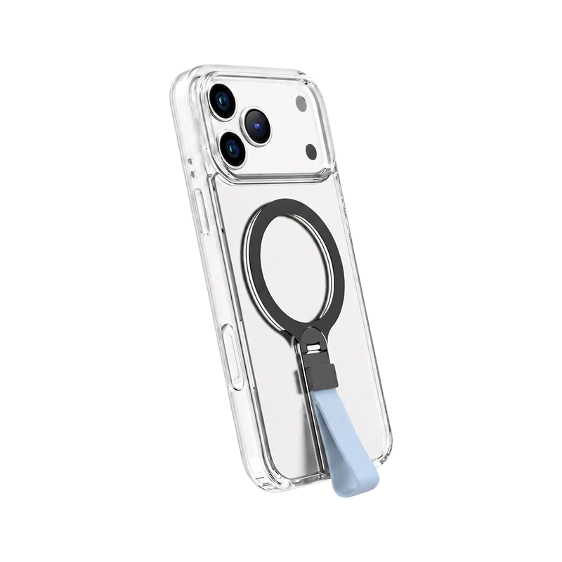 Levelo Spira MagSafe Clear Grip Case with 360° Kickstand for iPhone 18 Pro Max