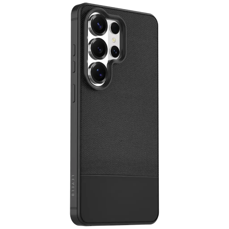 جراب Levelo Hybrid Cuir Leather لهاتف S26 Ultra - أسود