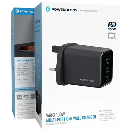 Powerology Volt-X 100W Multi-Port GaN Wall Charger