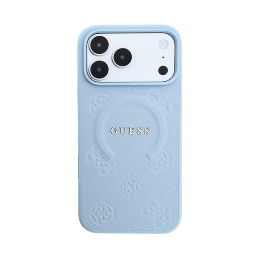stylish GUESS phone case features a soft pastel light
